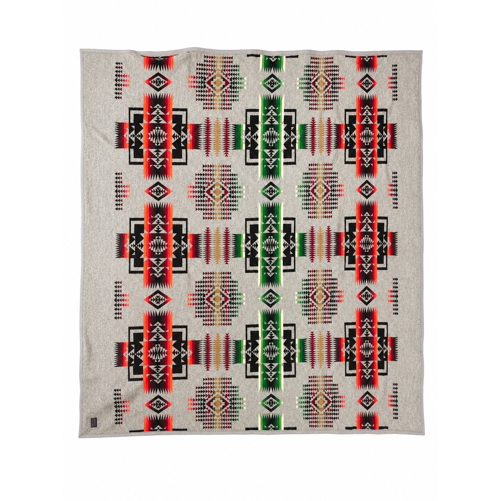 Pendleton Beaver State Wool Blanket Chief Joseph Grey Multi 78x78 Southwest